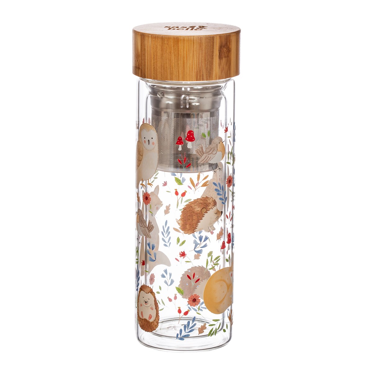 Sass & Belle  Forest Folk Glass Water Bottle With Infuser