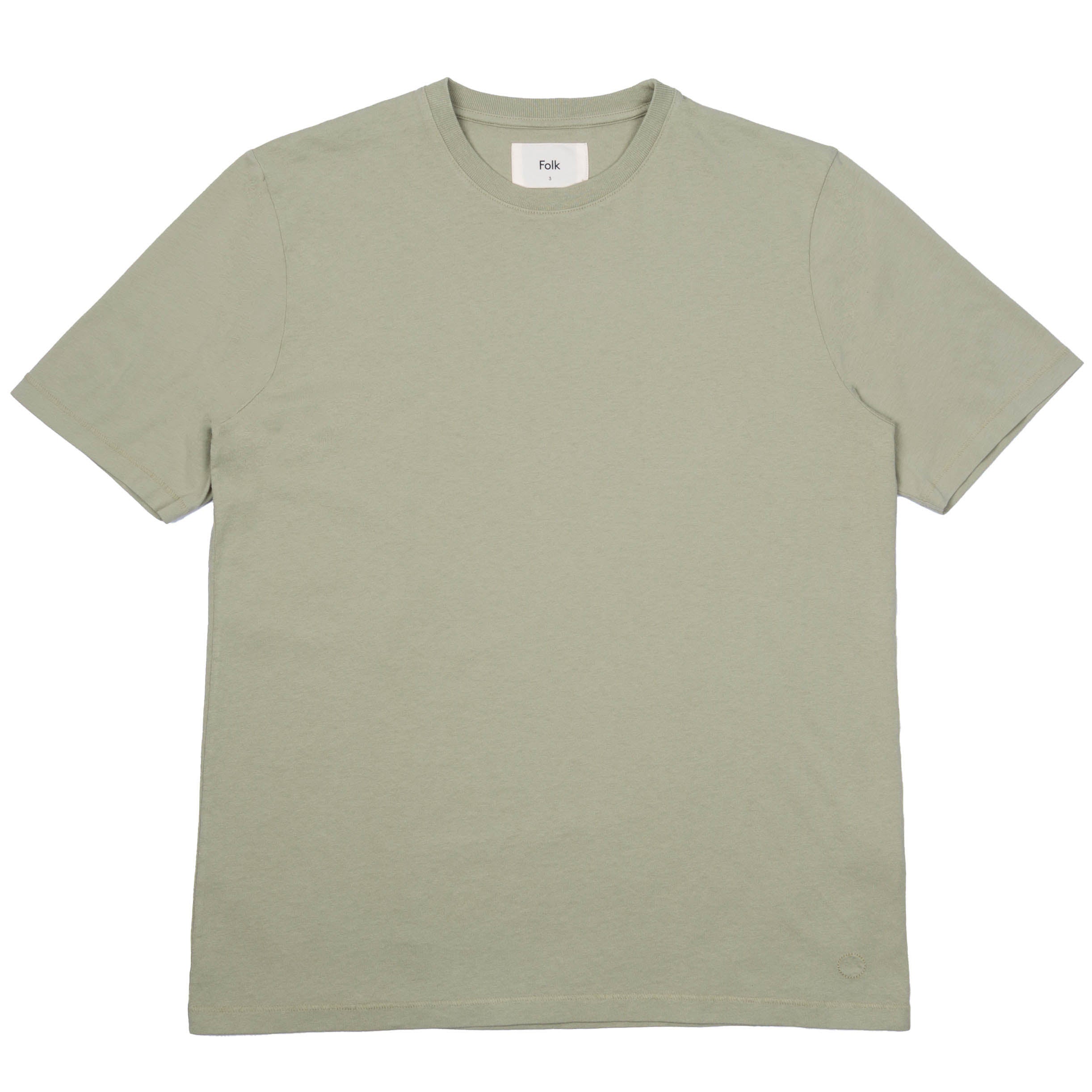 Folk Contrast Sleeve T-Shirt - Olive