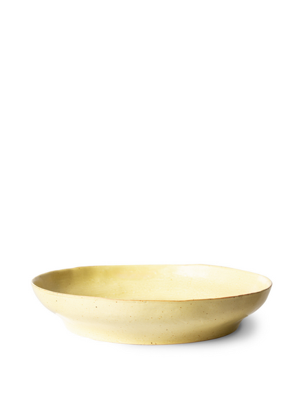 HK Living Bold & Basic Ceramics Pasta Plate In Yellow/Brown