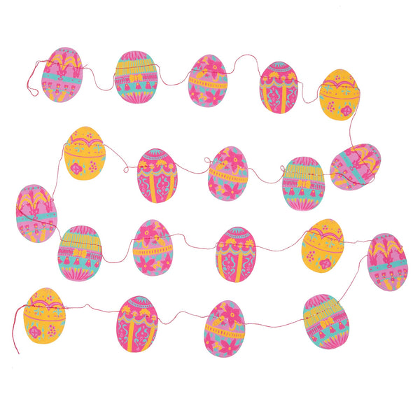 East End Press Small Easter Egg Screenprinted Paper Garland