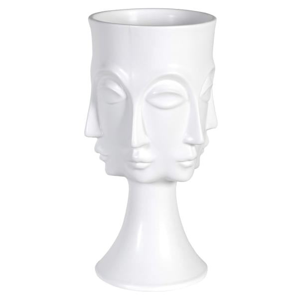 White Multi Faces Vase