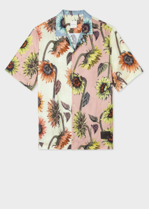 Paul Smith Pastel Colour-Block 'Sunflower' Print Short-Sleeve Shirt