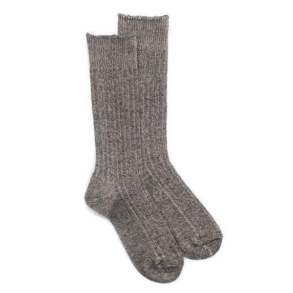 Mixed Black Linen Cotton Socks R1010