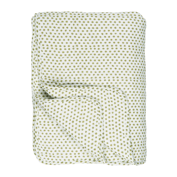 Ib Laursen Green Polka Dot Cotton Quilt 130 X 180cm