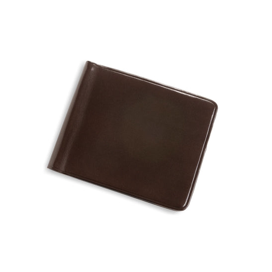 Il Bussetto Bi-Fold Note Clip Wallet - Dark Brown