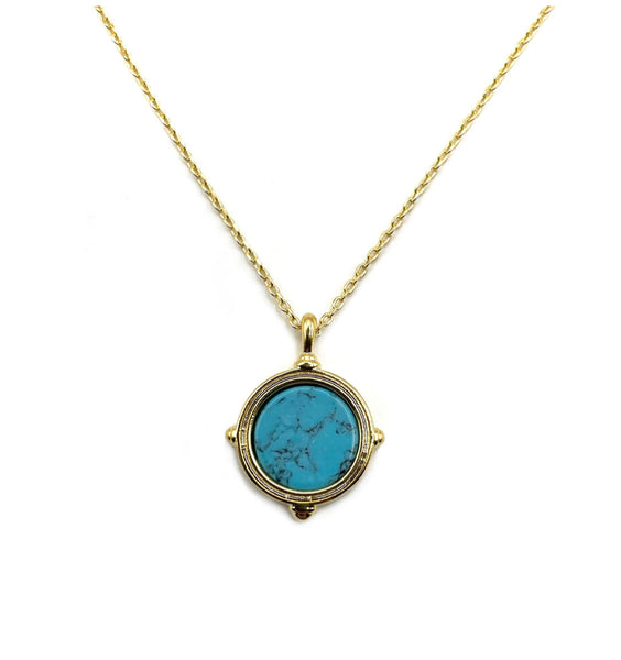 Stone Pendant Necklace - Turquoise