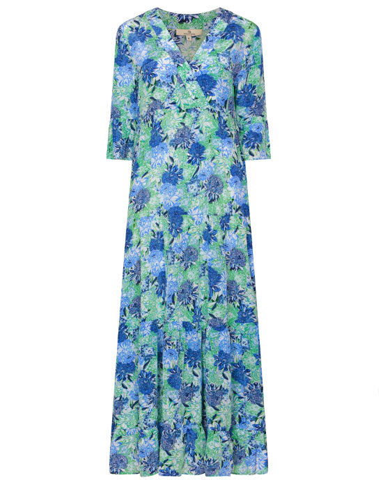 Charlotte Sparre V-Lane Dress Kriss Blue & Green
