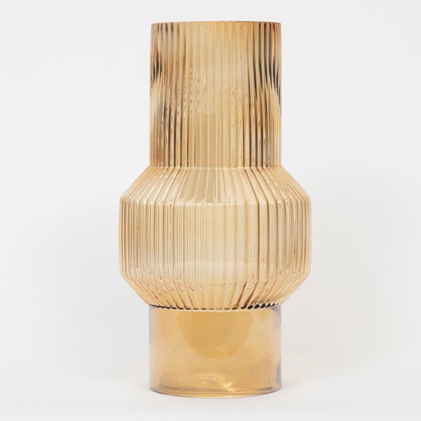 Light & Living Yellow Brown Leila Glass Vase