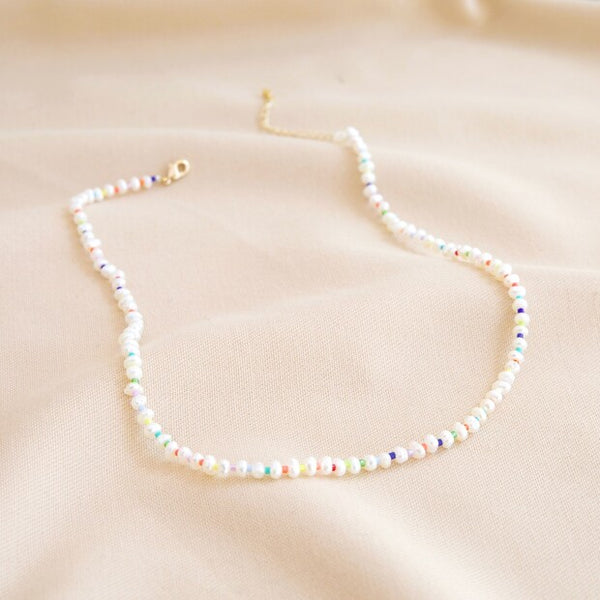 Lisa Angel Miyuki Seed Bead And Freshwater Seed Pearl Necklace