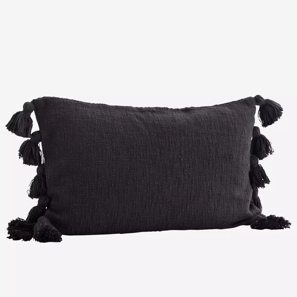 Madam Stoltz Black Cushion with Tassels