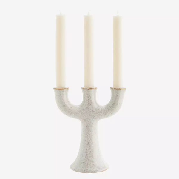 Stoneware Candle Holder - Off White