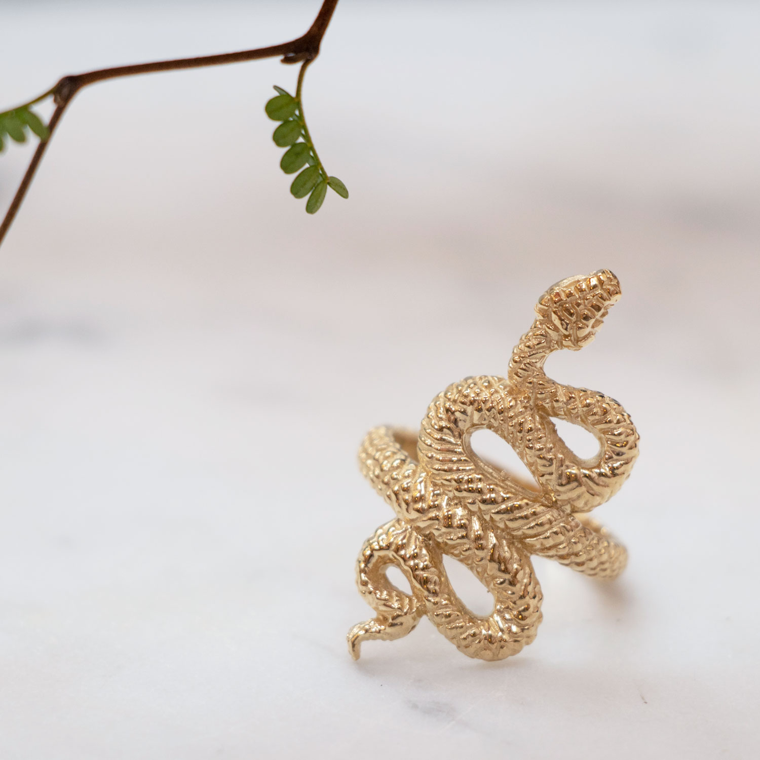 Kundalini Snake Gold Ring