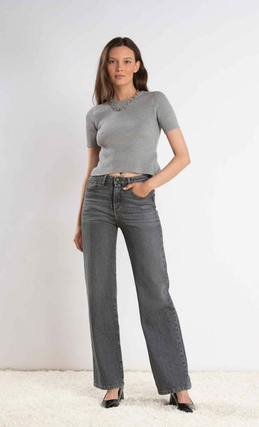 Jasmine-32 Black Recycled Jeans - Vintage Grey