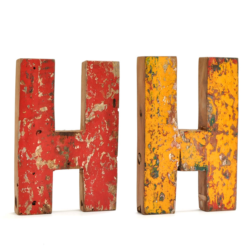Fantastik Recycled Wooden Letter H