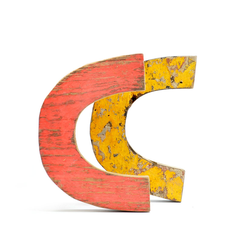 Fantastik Recycled Wooden Letter C