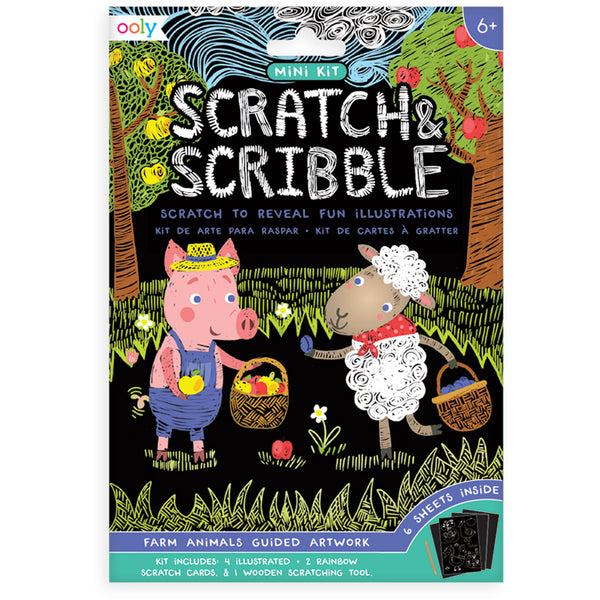 Ooly Mini Scratch & Scribble – Farm Animals