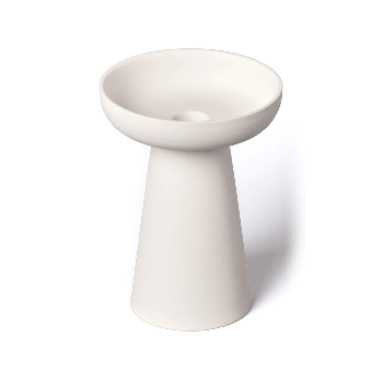 Porcini White Candle Holder in Matte Clay - Large