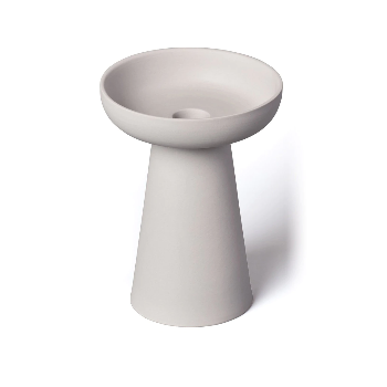 Porcini Grey Candle Holder in Matte Clay - Large