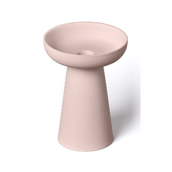 Porcini Soft Pink Candle Holder in Matte Clay - Large