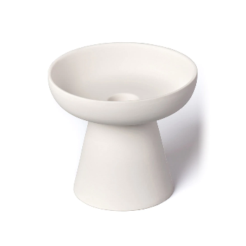 Porcini White Candle Holder in Matte Clay - Medium