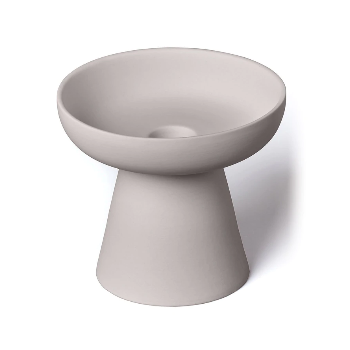 Porcini Grey Candle Holder in Matte Clay - Medium