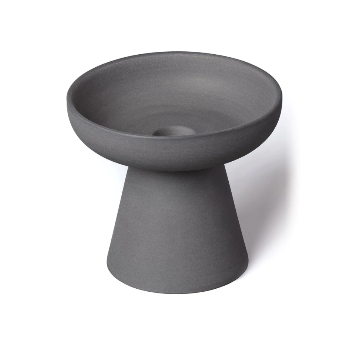 Porcini Charcoal Candle Holder in Matte Clay - Medium