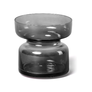 Glass Tea Light Holder in Onyx