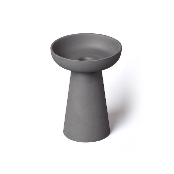 Porcini Charcoal Candle Holder in Matte Clay - Large