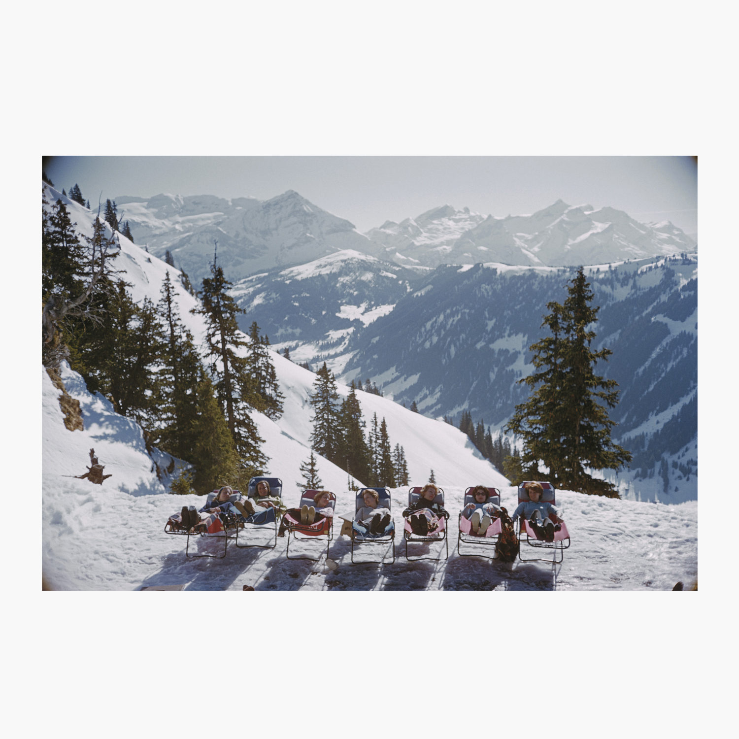 Getty Images Slim Aarons Perspex Mounted Photograph - Lounging In Gstaad 