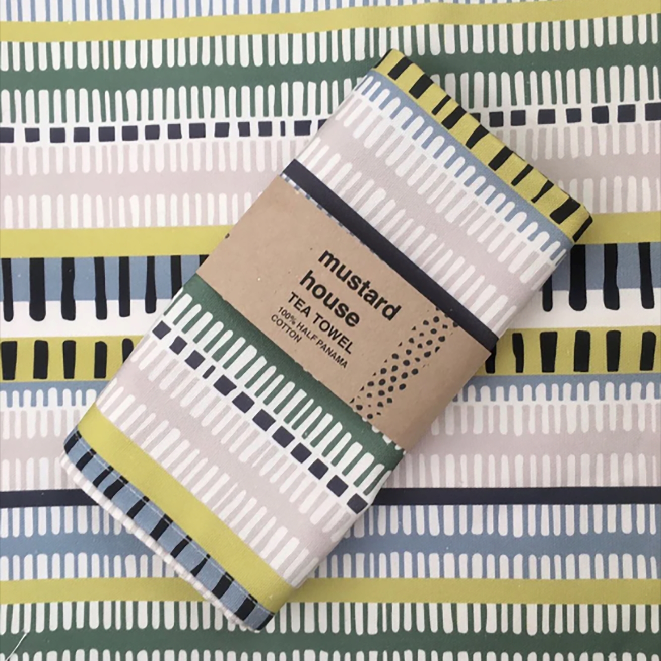 Mustard House Woven Stripe Cotton Tea Towel