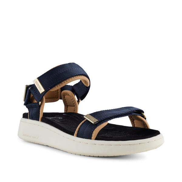 Line Tech Sandals Navy Brown Sustainable