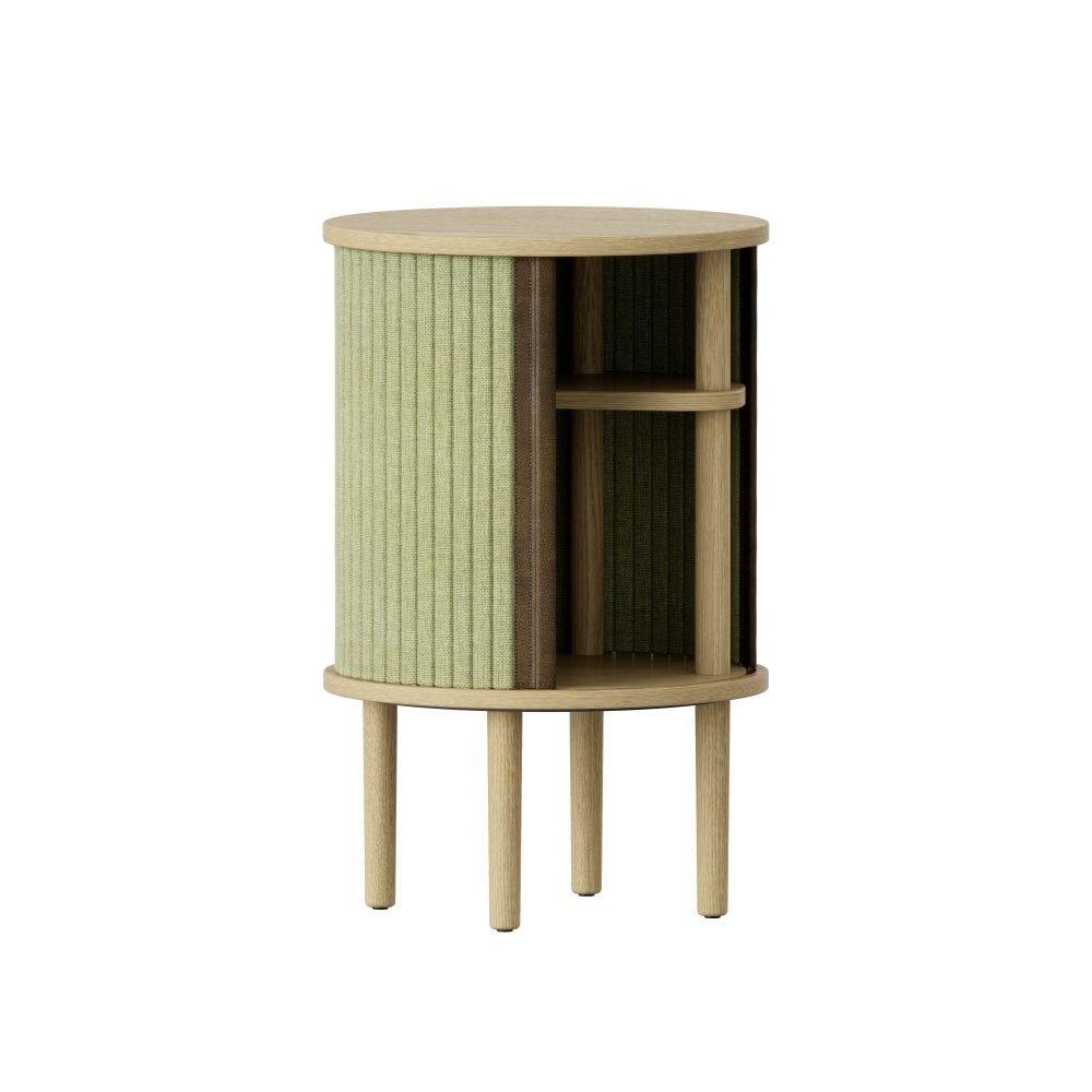 UMAGE Oak Audacious Side Table with Spring Green Doors