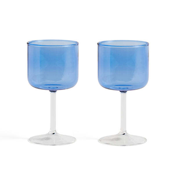 HAY Tint Wine Glass Set Of 2 - Blue And Clear