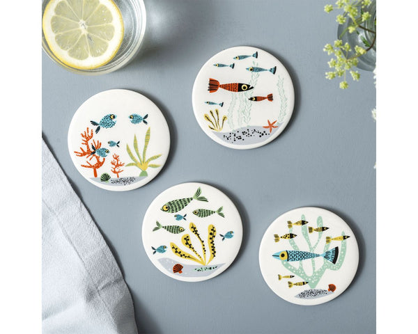 - Handmade Ceramic Fish Coasters Set Of 4