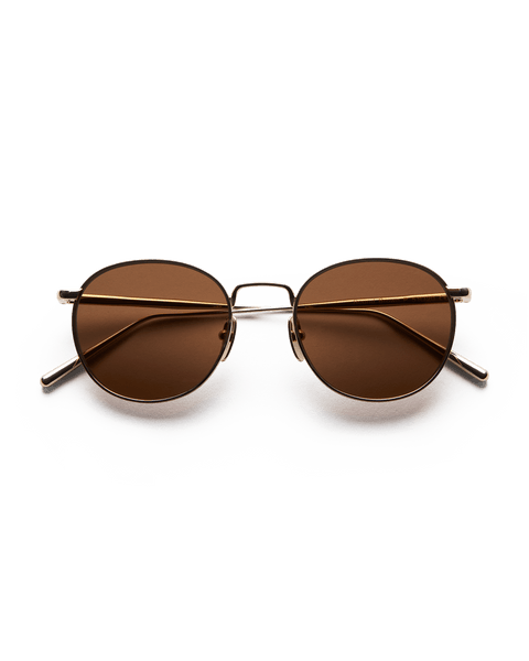 Steel Round Brown Sunglasses