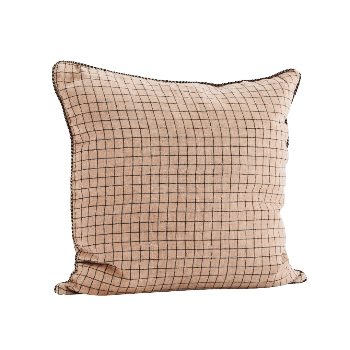 50 x 50cm Powder Check Linen Cushion