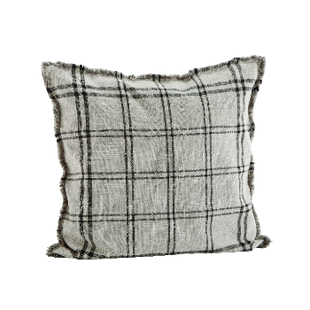 Silver Cloud Check Cushion - 50x50