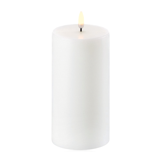 Uyuni  LED Pillar Candle Nordic White 7.8x15cm