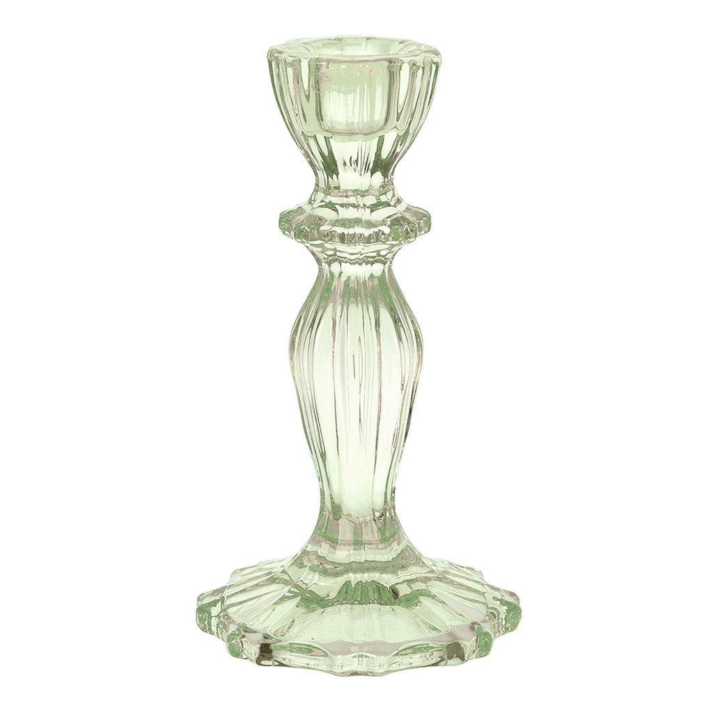 Green Glass Candle Holder