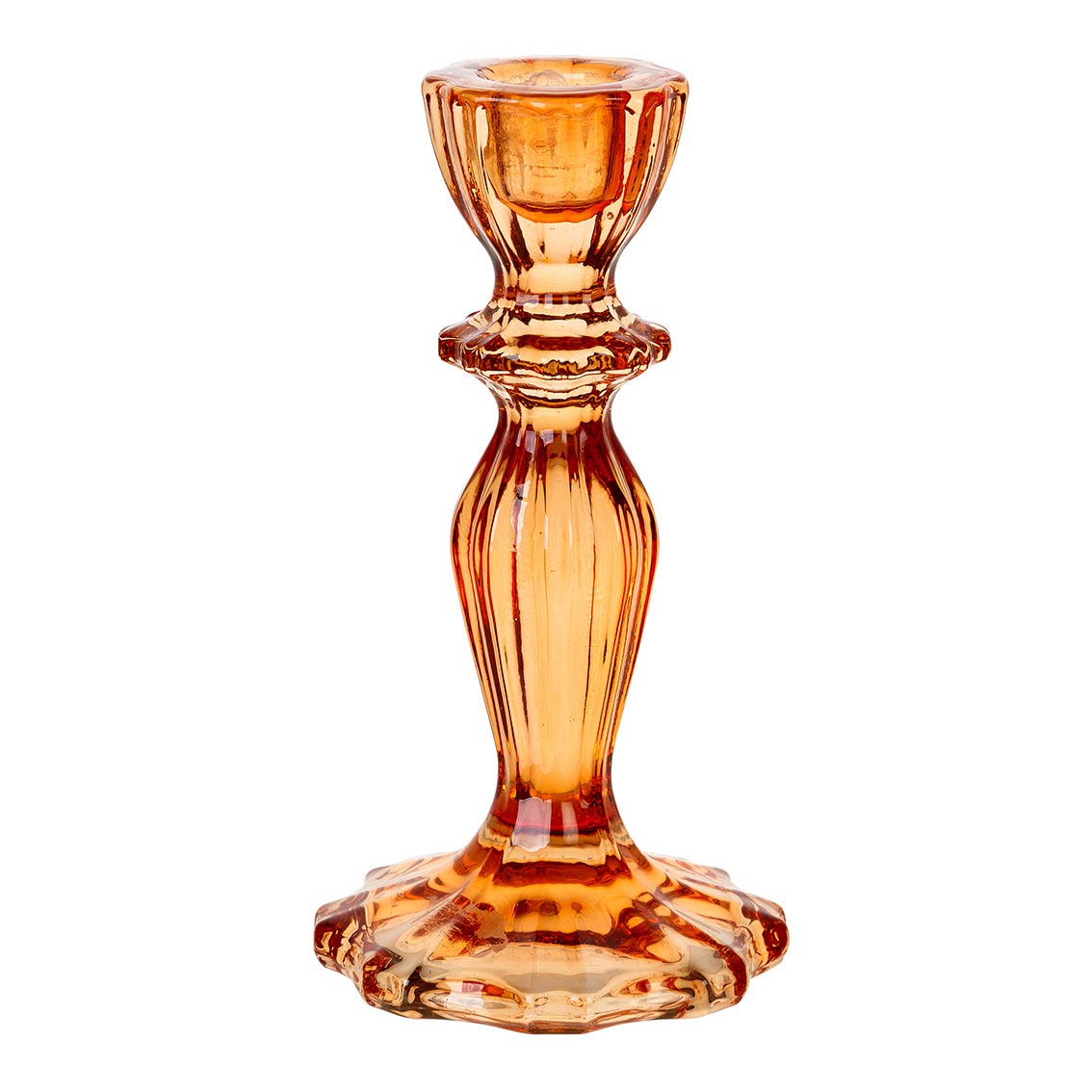 Orange Glass Candle Holder