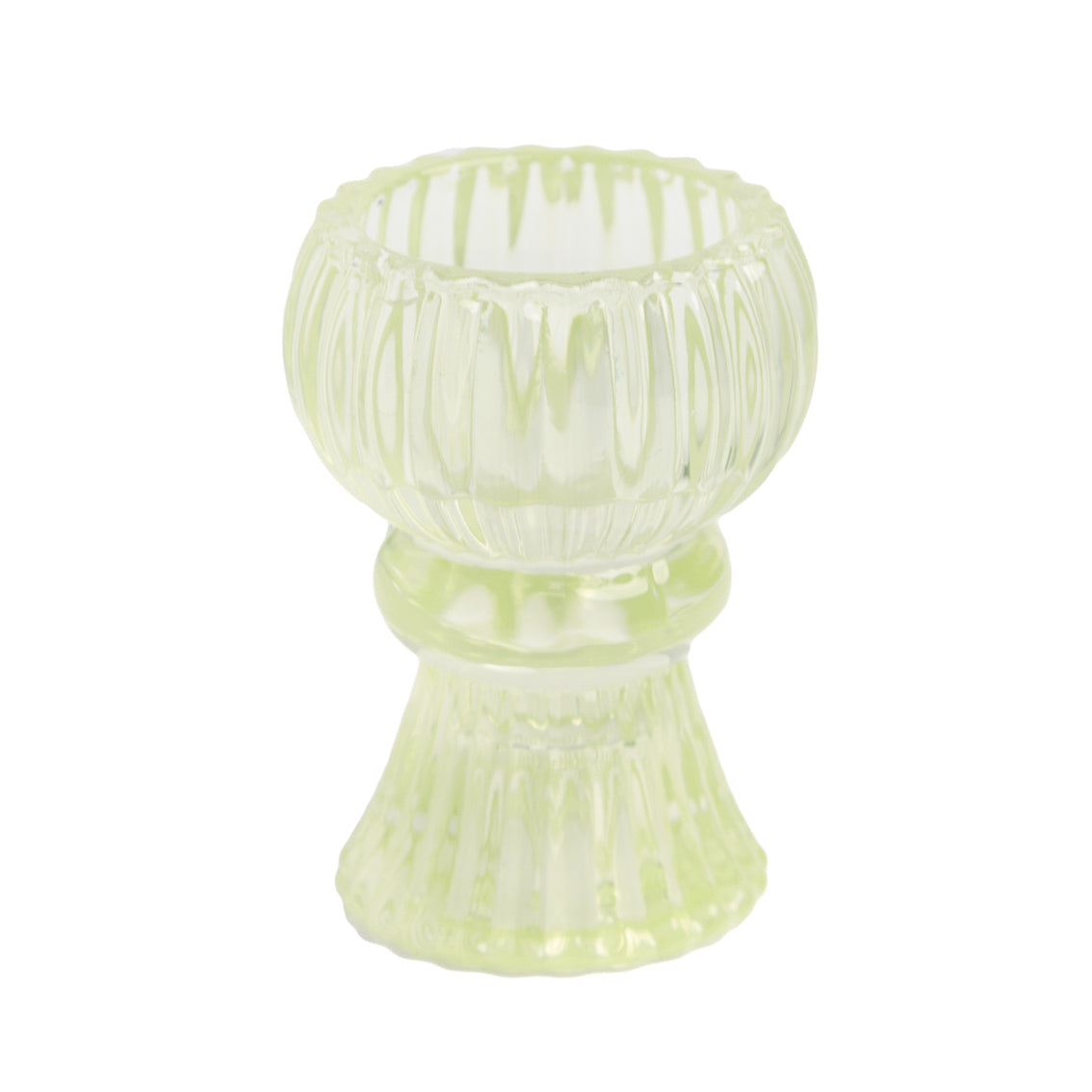 Small Green Glass Boho Candle Holder