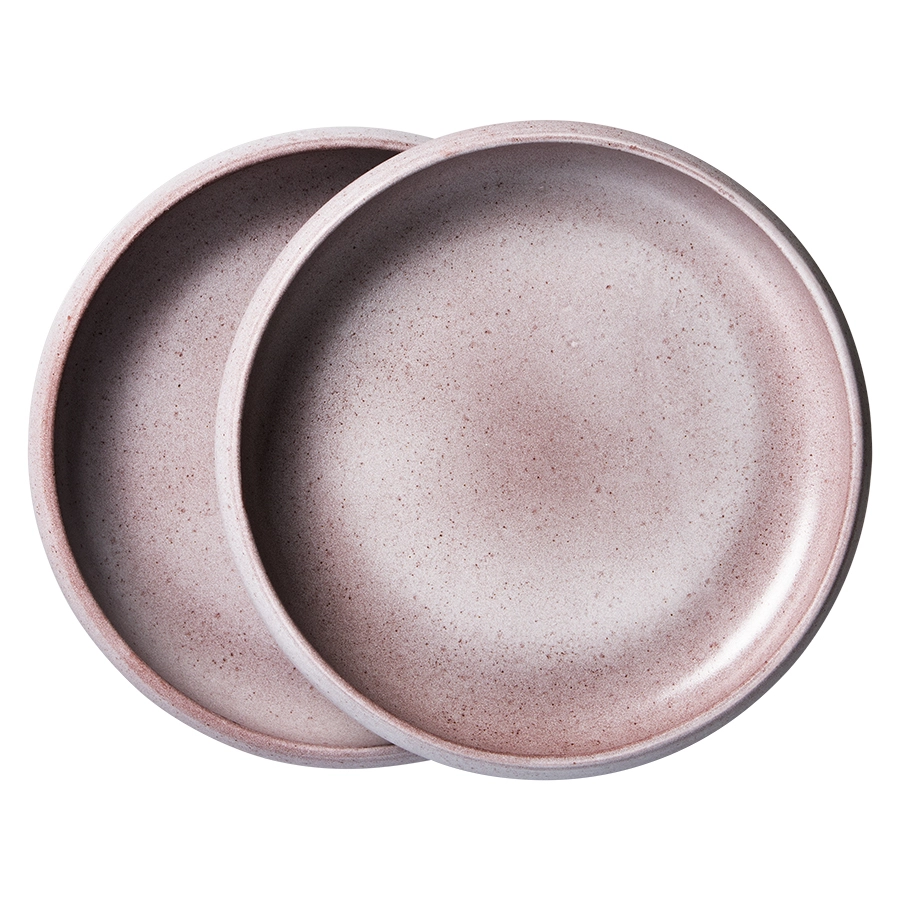 HK Living Bold & Basic Ceramics Deep Plate Purple Set of 2