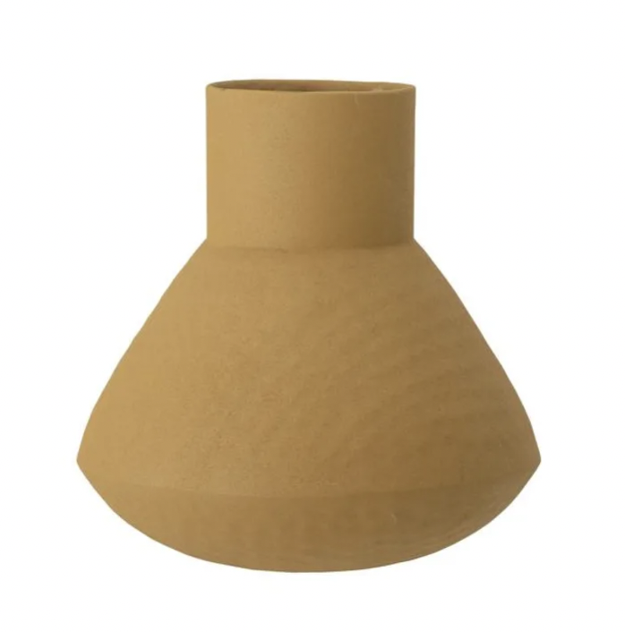 Bloomingville Mustard Metal Cone Vase