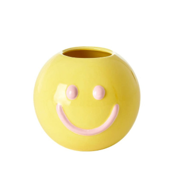 Smiley Face Ceramic Vase