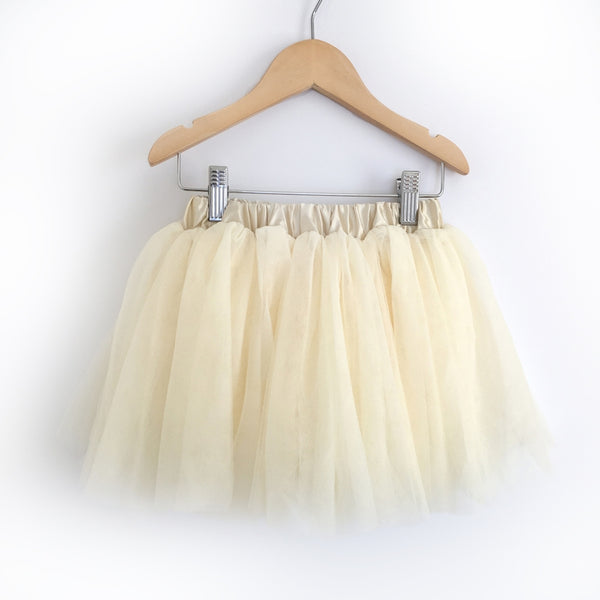 Faire Cream Knee Length Tulle Skirt