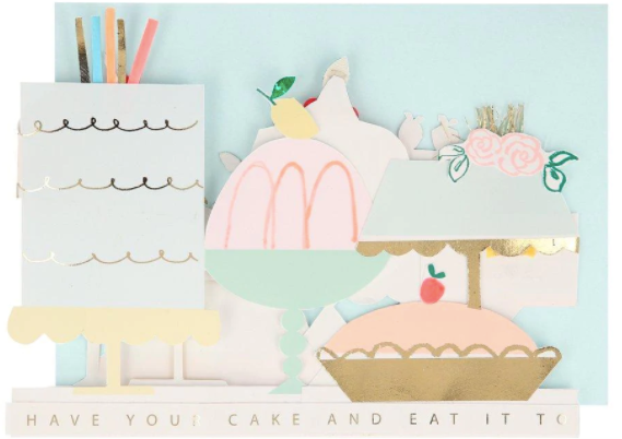 Meri Meri Cake Concertina Happy Birthday Greeting Card