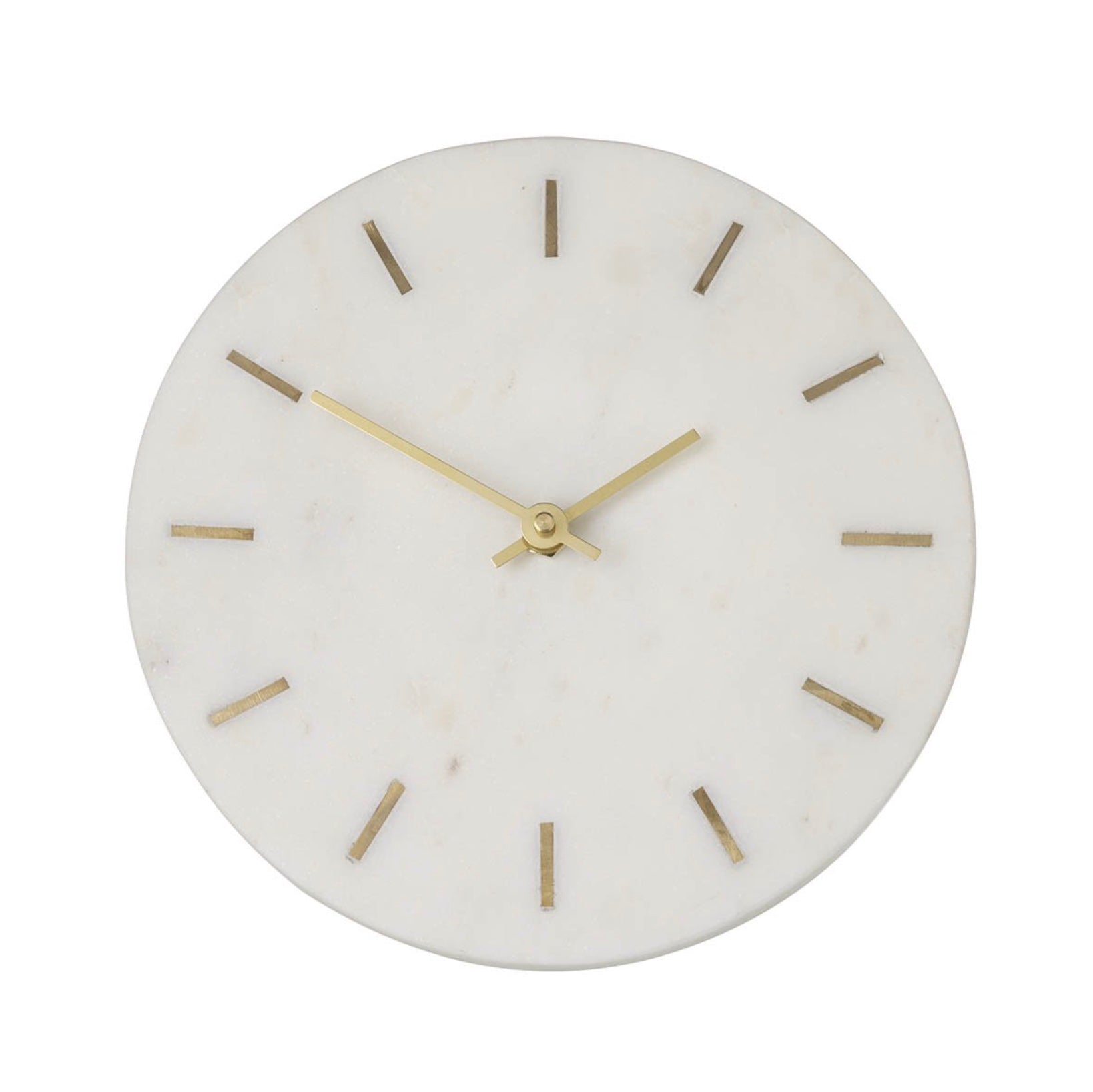 White and Grey Marble Desk Clock