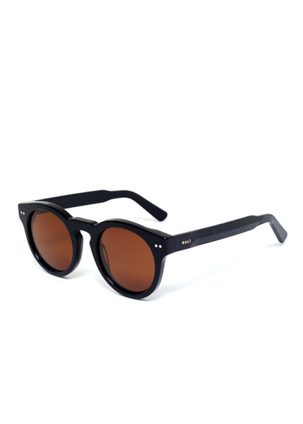 Romy Round Acetate Sunglasses Black