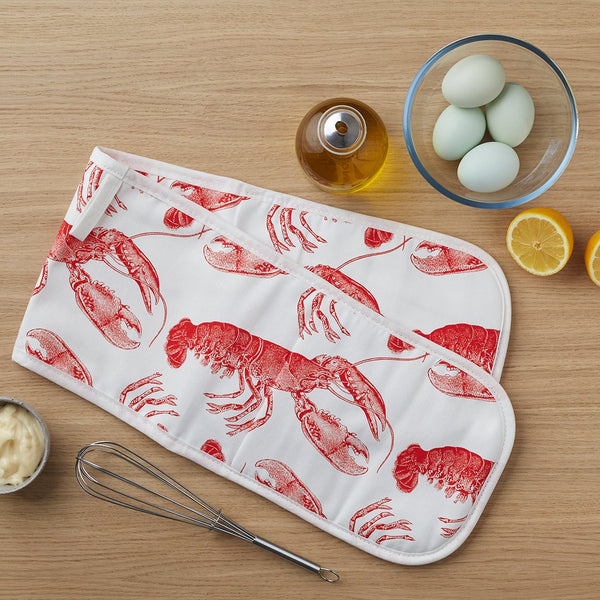 Double Oven Glove - Coral Lobster