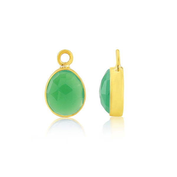 Manhattan Interchangeable Gemstone Drops: Gold And Chrysoprase